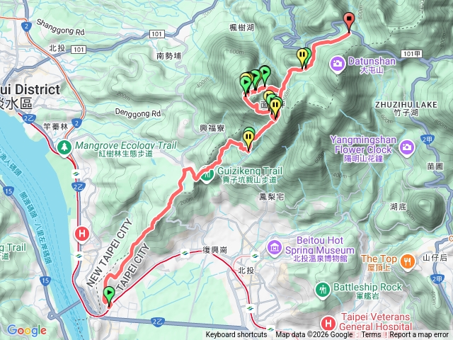 臺北大縱走第一段：關渡至二子坪預覽圖