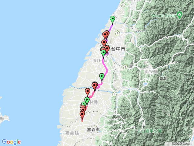 大甲2019媽祖遶境路線 去程