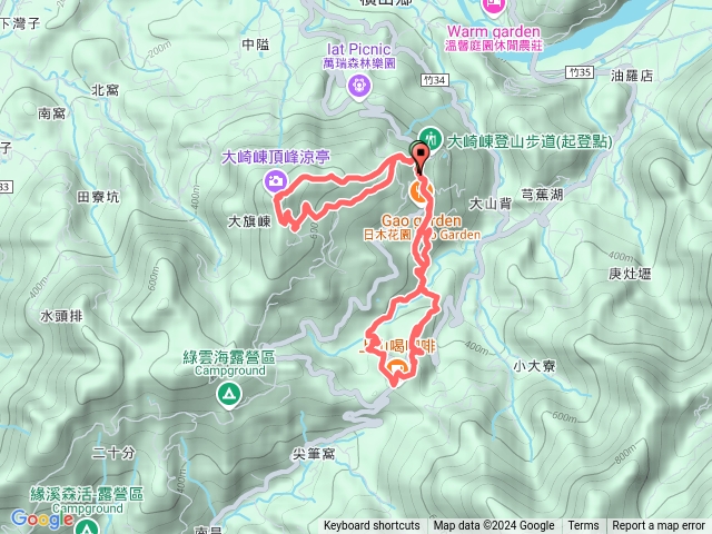 大崎棟古道，大山背農民市集，樂善堂，高頂農莊，大山背山，騎龍古道，糯米橋，土地公廟，豐鄉國小，崎龍山，逃學步道預覽圖