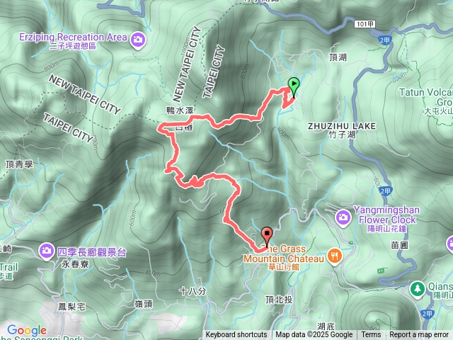 竹子湖站-鴨水澤古道-大屯山南峰-小屯山-頂湖山-無尾崙-頂湖站