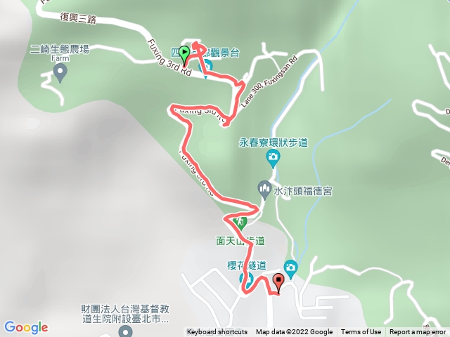 台北市新北投復興路櫻花步道