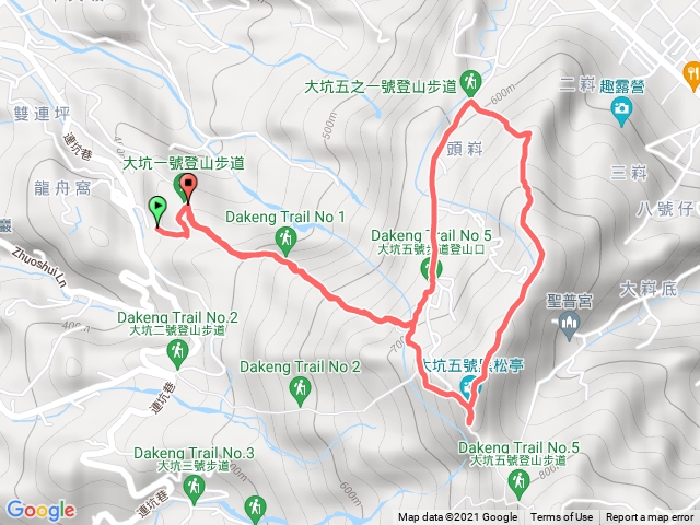 大坑步道1號接5之1轉5號回1號