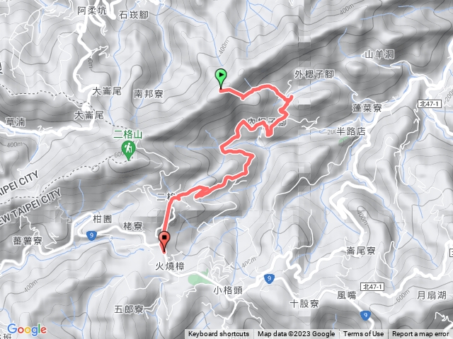 筆架山-回程-艱難路線