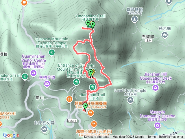 凌雲寺-尖山步道接土路-盤絲一尖-大崩壁-北橫-101-硬漢嶺-101下
