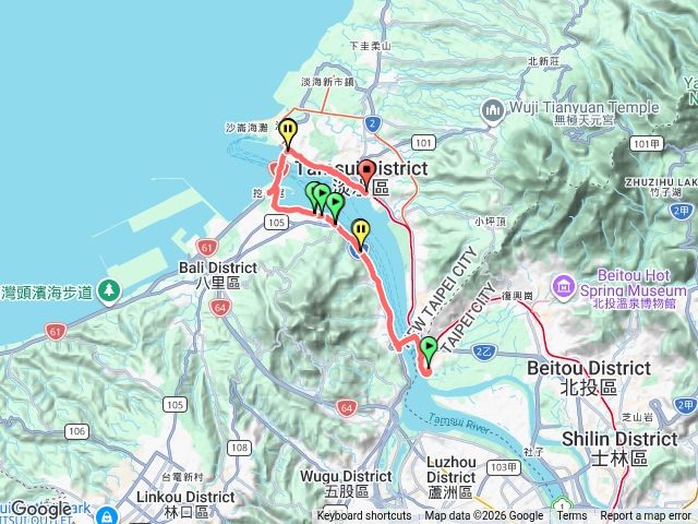 台北關渡宮-八里左岸-淡江大橋-捷運淡水站