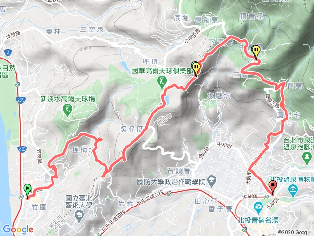 捷運竹圍樹梅坑小坪頂山鳳梨厝下捷運新北投