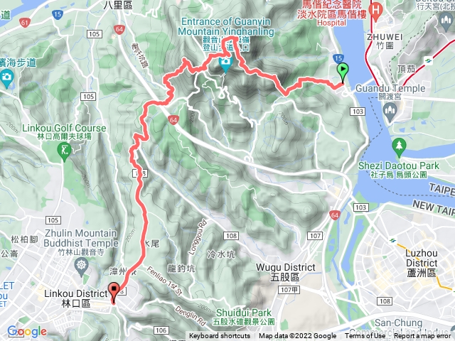 環大台北天際線第7段：關渡-林口 (by Simon's Garmin Fenix 7X, 2022.03.12)