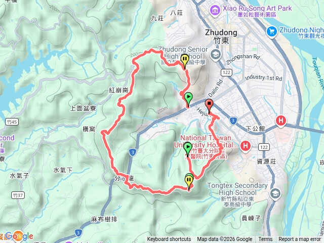 竹東三山O繞（樹杞林山、新具庄山、員崠子山、兄弟基石197峰、198峰