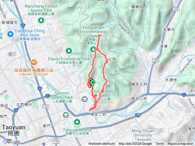 桃園虎頭山公園、王公坑山、王公坑山東峰、虎頭山O型預覽圖