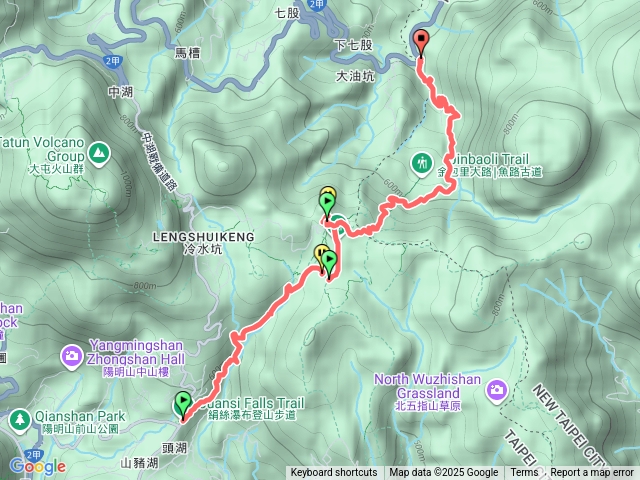 絹絲瀑布-擎天崗-上磺溪停車場