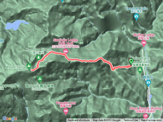 雪山主峰東峰-路點標註-單日來回-2022-12-10-凌晨3點出發共14小時-請檢閱備註。