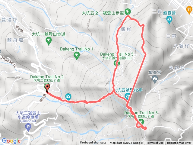 台中大坑登山步道2號5號頭嵙山5-1號環型路線