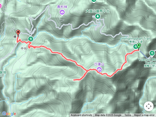 横嶺山沙連山迪吹山縱走