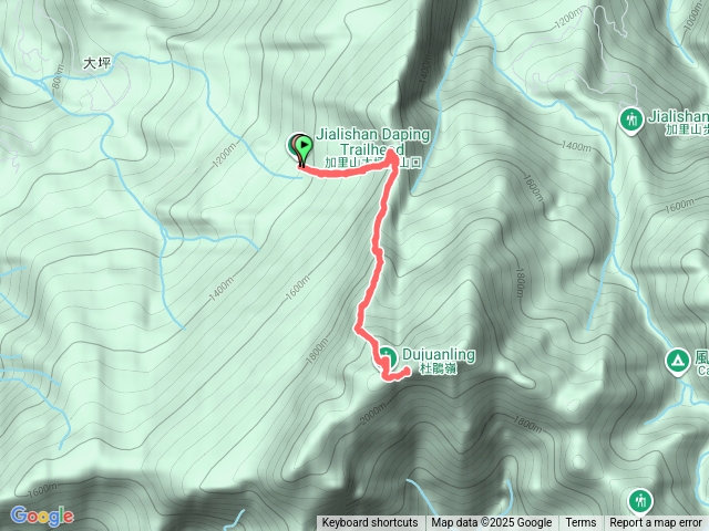 加里山大坪登山口上