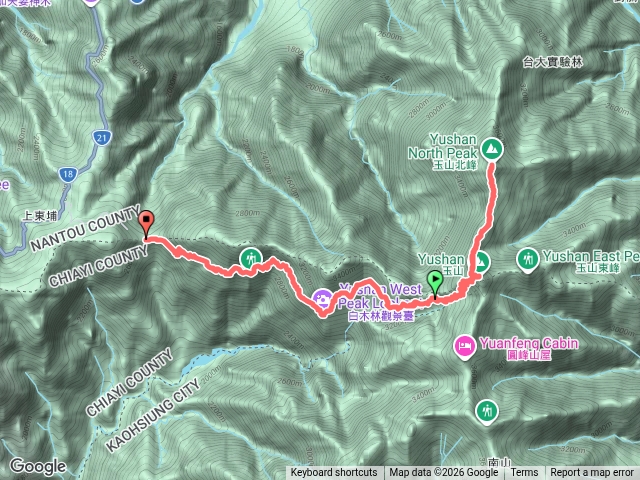 排雲山莊-玉山主峰-玉山北峰-排雲山莊-登山口預覽圖