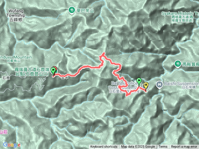 霞喀羅古道石鹿白石來回預覽圖