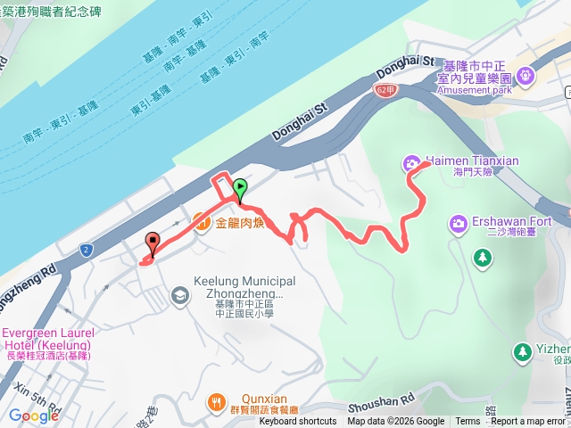 只到海門天險的很短健行路徑