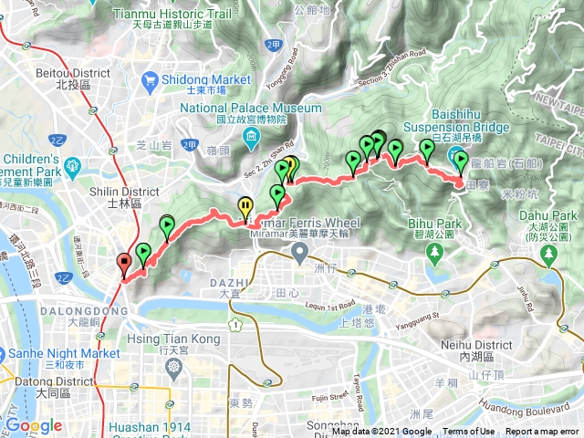2021年臺北大縱走：尋寶任務臺北大縱走第五段：劍潭支線202103061231