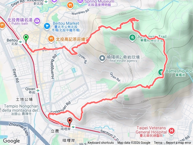 北投站丹鳳山湯守岩熱海岩場軍艦岩預覽圖