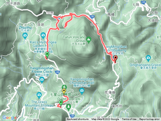 環七星山人車分道(公車總站一〉竹子湖一〉小油坑一〉冷水坑)