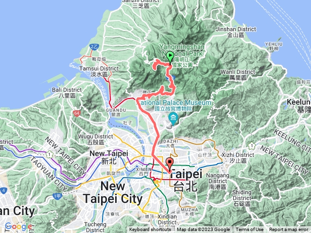 陽明山國家公園的大屯山主峰步道登山口