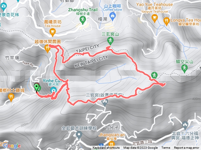 鵝角格山-鵝角格山東峰-三玄宮山-十六分山-四面頭山-六分山