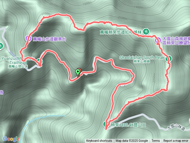 鳶嘴稍來縱走預覽圖