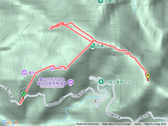 長壽山走橫嶺山