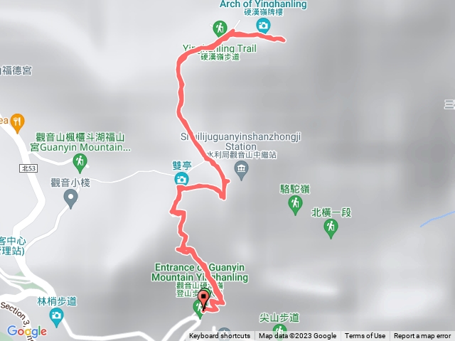 硬漢嶺登山路口開始