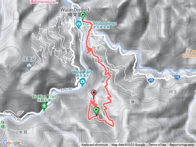 卡拉路9巷36旁登山口-大刀山山頂-雲仙樂園