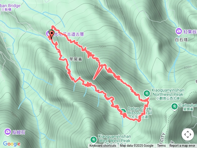 竿尾崙，小觀音西北峰，大屯溪古道O走