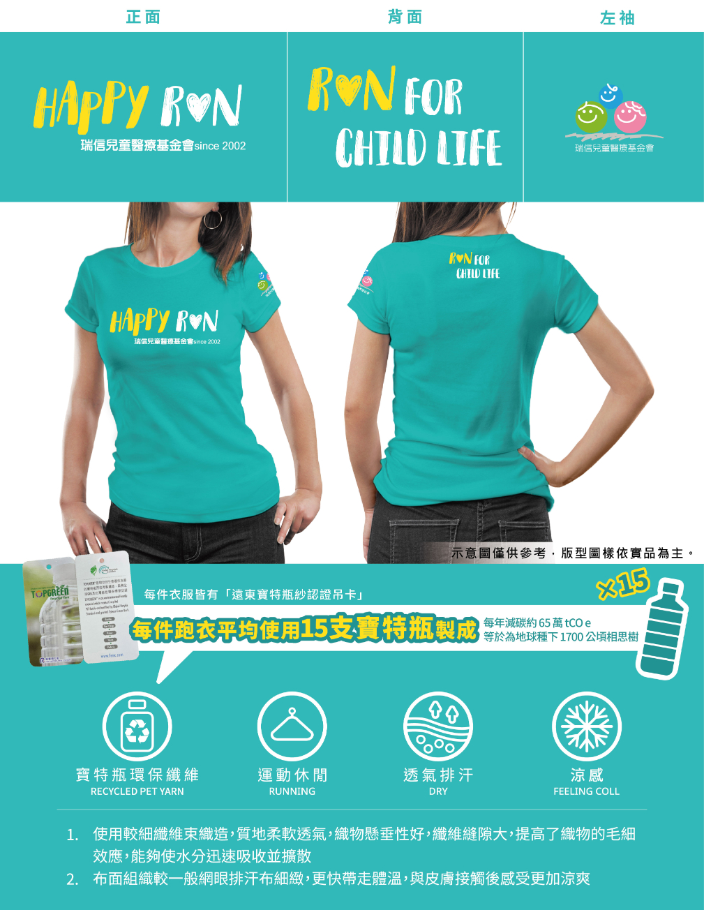 樂活報名網 - 瑞信2026 Happy Run 為兒童友善醫療而跑&mdash;為愛而跑 健康永續-瑞信紀念T恤