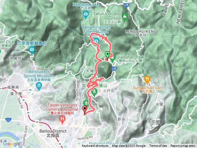 2023-04-21 紫明溪步道串走─遊客中心→紫明溪步道→玉瓏谷→陽明公園→橫嶺古道→半嶺圳步道→松溪瀑布→翠峰瀑布→天母古道