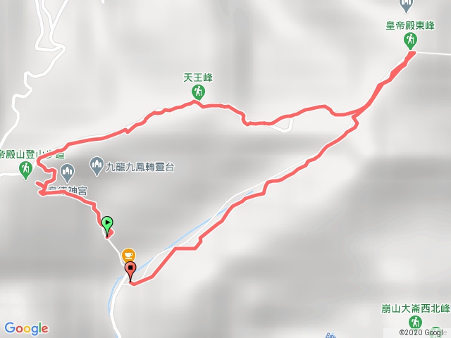 皇帝殿西峰登山口-天王廟-東峰