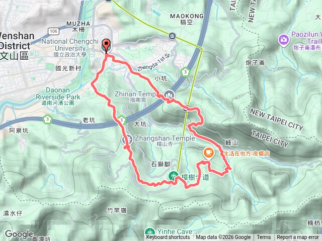 政大-飛龍步道-樟山寺-貓空-指南宮-政大預覽圖
