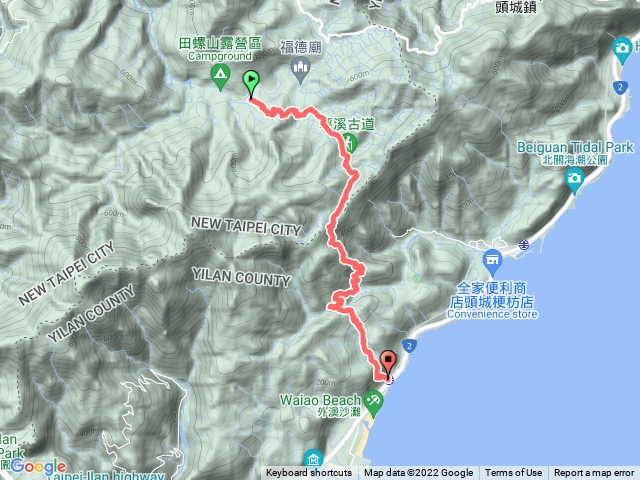 烏山越嶺古道進外澳車站出