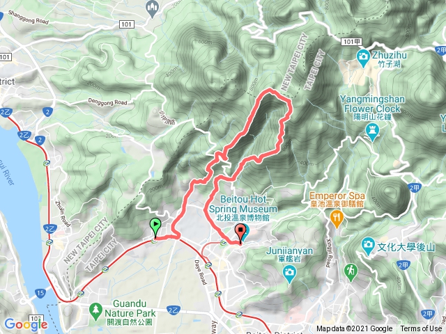 復興崗站 大屯南峰 中正山 北投中和路