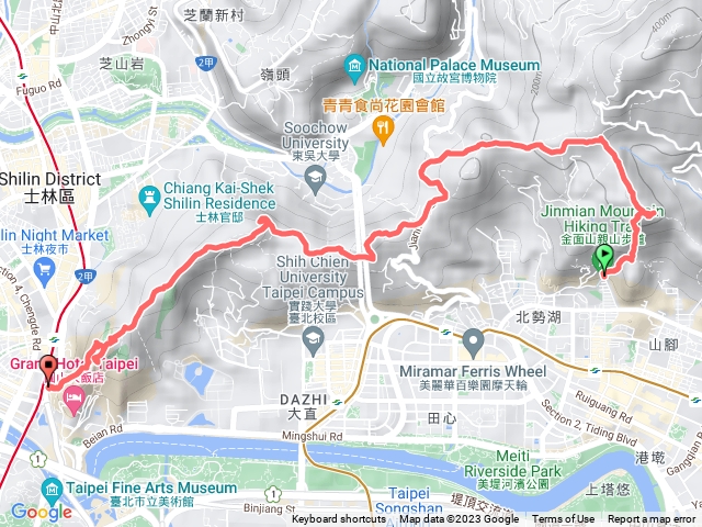 金面山步道健行到劍潭捷運站