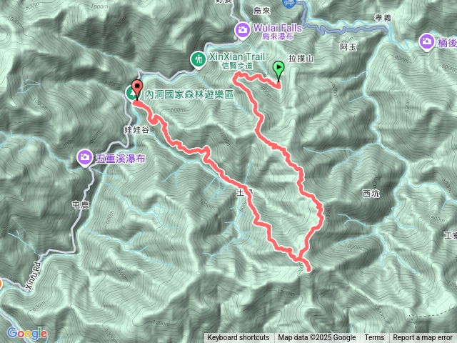 內洞林道7.8k經大保克山往露門山下內洞林道15.7k出內洞遊樂區預覽圖