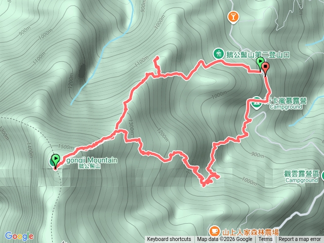鵝公髻山二上雲霧下