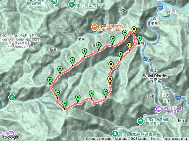烏來紅河谷向天湖山拔刀爾山高腰山O形預覽圖