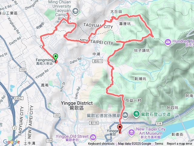 鳳鳴車站→鶯歌車站(山子頂山.福源山步道.圳頭坑步道.東湖步道.大湖山步道.15號大榕樹.大湖山.9號7號大榕樹.光明山稜線.北臨步道)