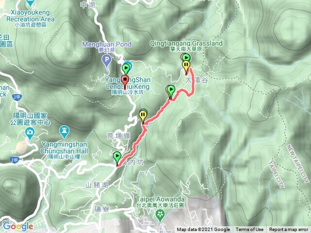 絹絲瀑布 擎天崗 冷擎步道 冷水坑 前山公園