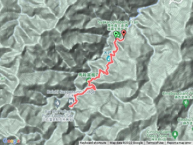 霞喀羅》白石吊橋往返