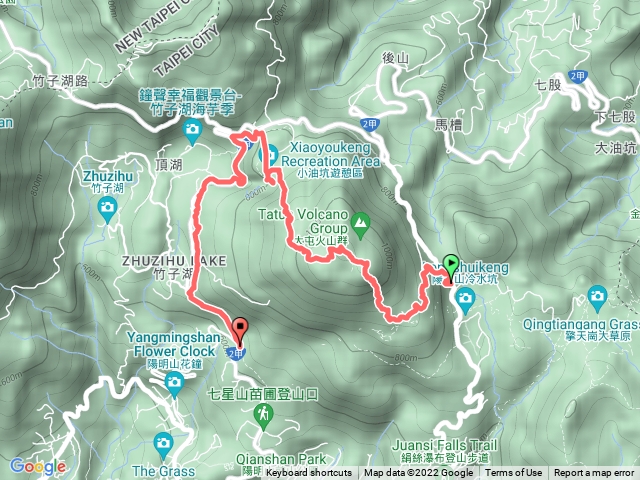 冷水坑-七星山-小油坑-竹子湖-陽明書屋