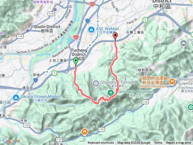 JJ 慈惠堂右線上火焰山、桐花公園、天上山、麗景山莊，下德霖科技大學預覽圖