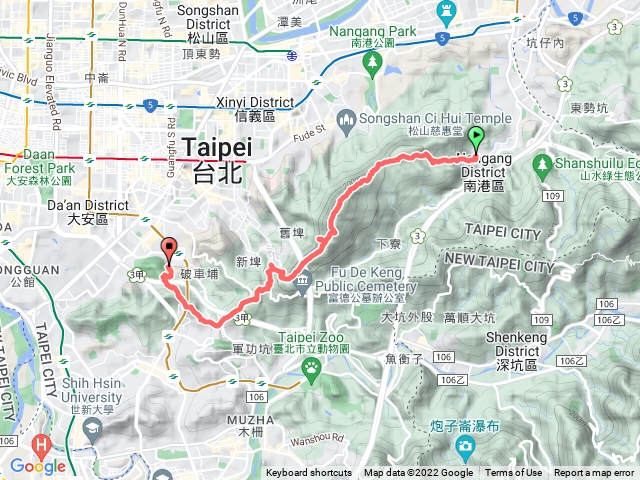 臺北大縱走第六段：中華科技大學至捷運麟光站20220606