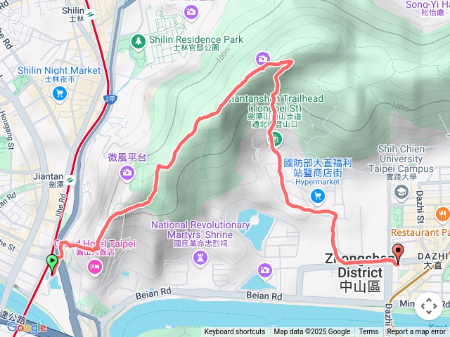 圓山風景區到大直米粉湯