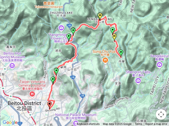內寮古道竹篙山擎天崗七星山苗圃天母古道