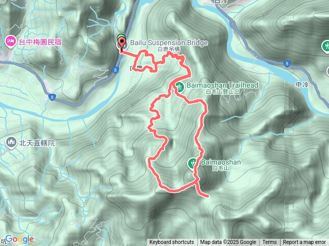 一路坎坷白毛山（不好走，不如原路返回）